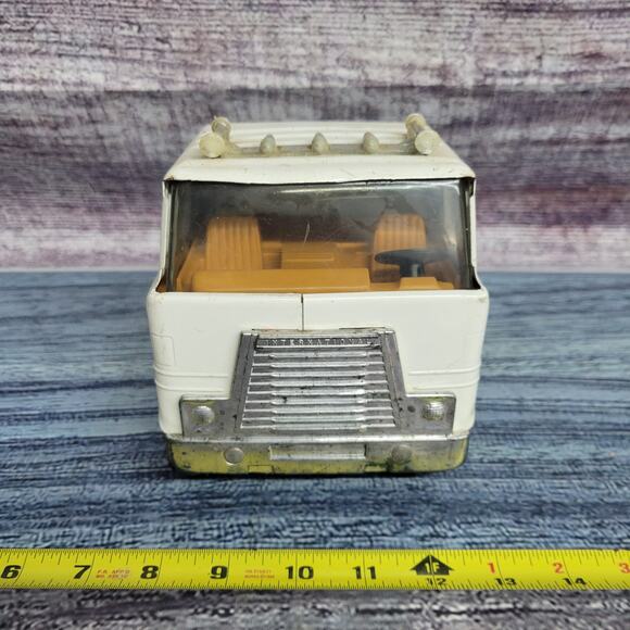 Vtg Ertl transtar Pressed Steel International cabover single axle semi white - Picture 3 of 8